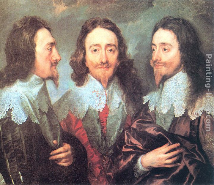 Charles I in Three Positions painting - Sir Antony van Dyck Charles I in Three Positions art painting